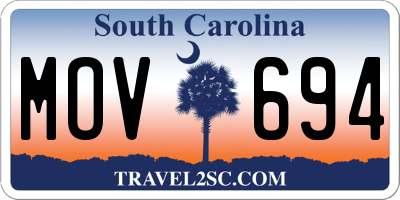 SC license plate MOV694