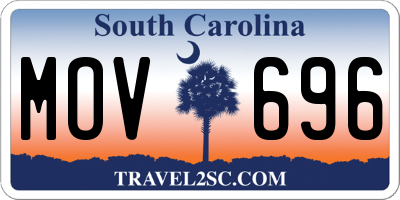 SC license plate MOV696