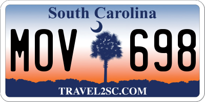 SC license plate MOV698