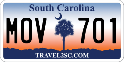 SC license plate MOV701