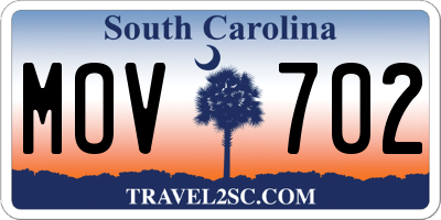 SC license plate MOV702