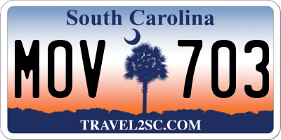 SC license plate MOV703
