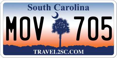 SC license plate MOV705