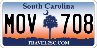 SC license plate MOV708