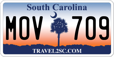 SC license plate MOV709