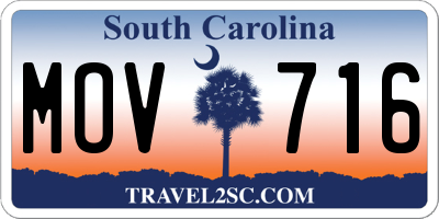 SC license plate MOV716