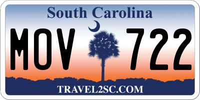 SC license plate MOV722