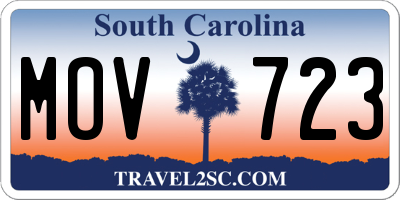 SC license plate MOV723