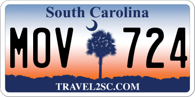 SC license plate MOV724