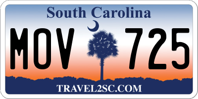 SC license plate MOV725