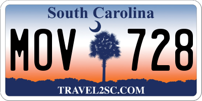 SC license plate MOV728