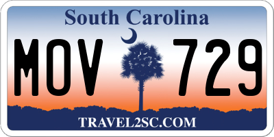 SC license plate MOV729