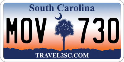 SC license plate MOV730