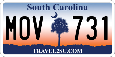 SC license plate MOV731