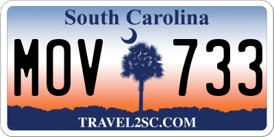 SC license plate MOV733