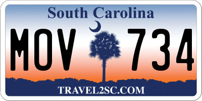 SC license plate MOV734