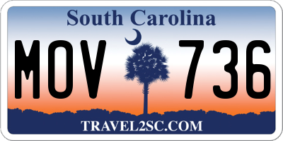 SC license plate MOV736