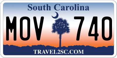 SC license plate MOV740