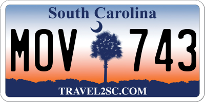 SC license plate MOV743