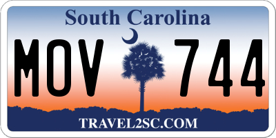 SC license plate MOV744