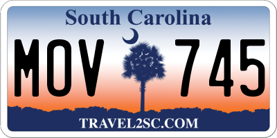 SC license plate MOV745