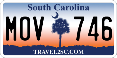 SC license plate MOV746