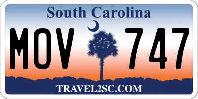 SC license plate MOV747