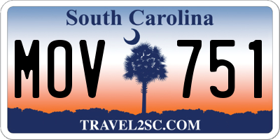 SC license plate MOV751