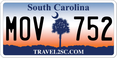 SC license plate MOV752