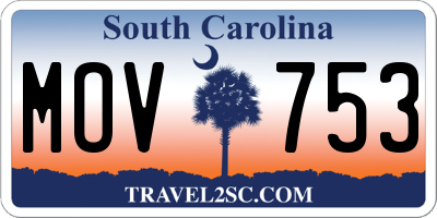 SC license plate MOV753