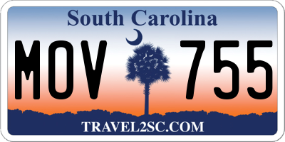 SC license plate MOV755