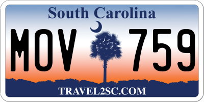 SC license plate MOV759