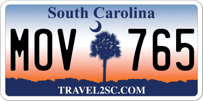 SC license plate MOV765