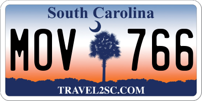 SC license plate MOV766