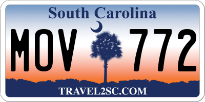 SC license plate MOV772