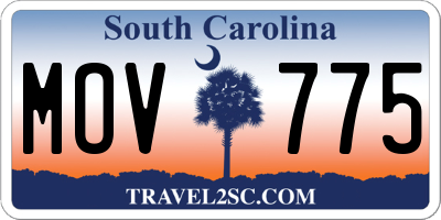 SC license plate MOV775