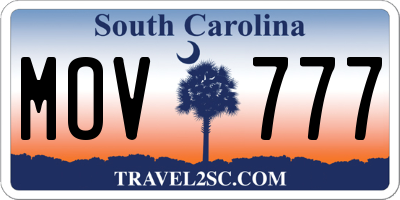SC license plate MOV777
