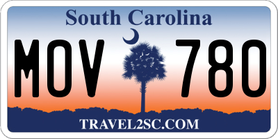 SC license plate MOV780