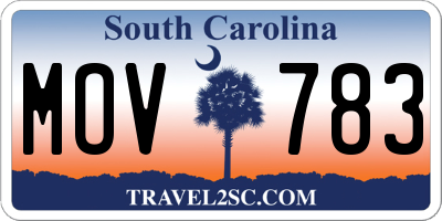 SC license plate MOV783