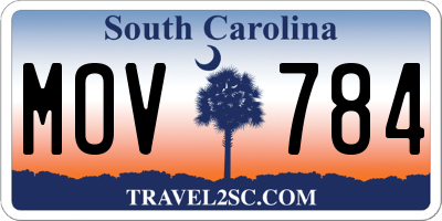 SC license plate MOV784