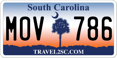 SC license plate MOV786