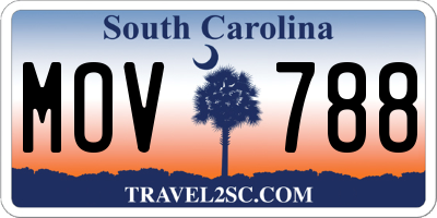SC license plate MOV788