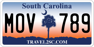 SC license plate MOV789