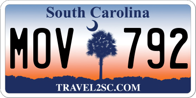 SC license plate MOV792