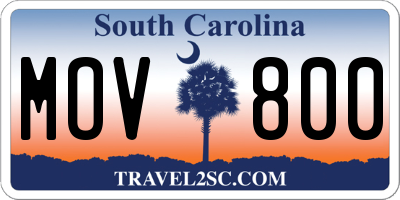 SC license plate MOV800
