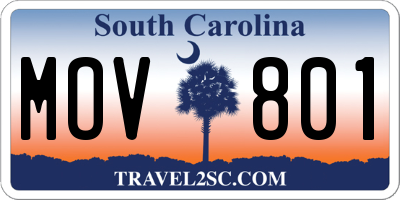 SC license plate MOV801