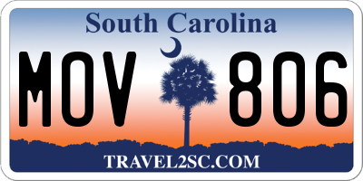 SC license plate MOV806