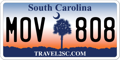 SC license plate MOV808