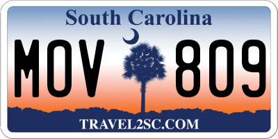 SC license plate MOV809