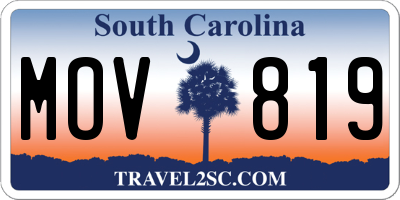 SC license plate MOV819